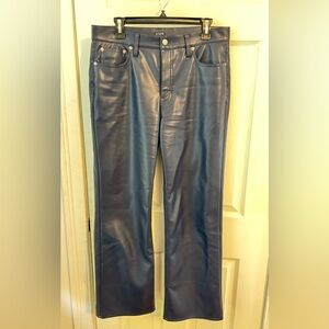 J. Crew Women's Navy Blue Leather Pants